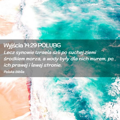 Picture 02 - Wyjścia 14:29 POLUBG - Lecz synowie Izraela szli po suchej ziemi - Bible Verse Picture