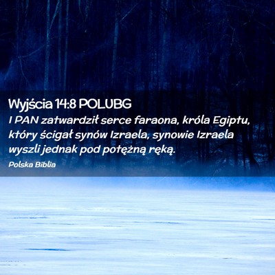 Picture 02 - Wyjścia 14:8 POLUBG - I PAN zatwardził serce faraona, króla Egiptu, - Bible Verse Picture