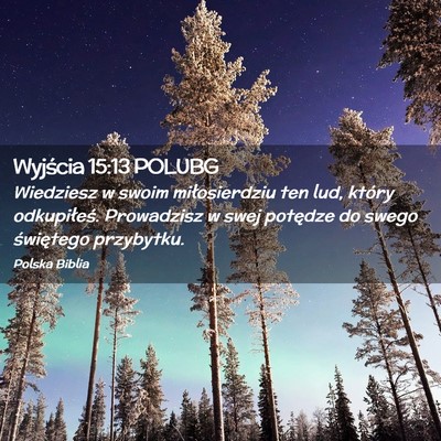 Picture 02 - Wyjścia 15:13 POLUBG - Wiedziesz w swoim miłosierdziu ten lud, który - Bible Verse Picture