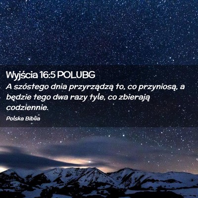 Picture 02 - Wyjścia 16:5 POLUBG - A szóstego dnia przyrządzą to, co przyniosą, - Bible Verse Picture