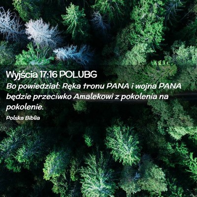 Picture 02 - Wyjścia 17:16 POLUBG - Bo powiedział: Ręka tronu PANA i wojna PANA - Bible Verse Picture
