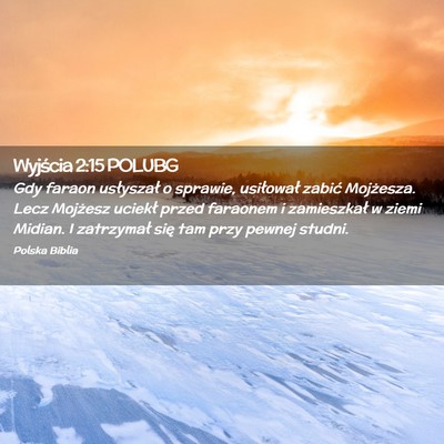Picture 02 - Wyjścia 2:15 POLUBG - Gdy faraon usłyszał o sprawie, usiłował - Bible Verse Picture