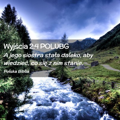 Picture 02 - Wyjścia 2:4 POLUBG - A jego siostra stała daleko, aby wiedzieć, co - Bible Verse Picture