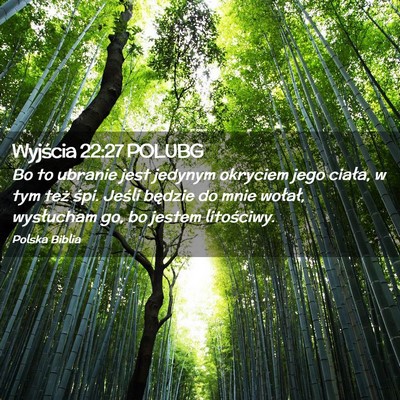 Picture 02 - Wyjścia 22:27 POLUBG - Bo to ubranie jest jedynym okryciem jego ciała, - Bible Verse Picture