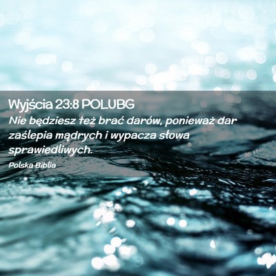 Picture 02 - Wyjścia 23:8 POLUBG - Nie będziesz też brać darów, ponieważ dar - Bible Verse Picture