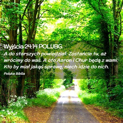 Picture 02 - Wyjścia 24:14 POLUBG - A do starszych powiedział: Zostańcie tu, aż - Bible Verse Picture