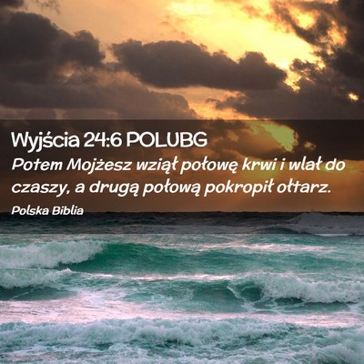 Picture 02 - Wyjścia 24:6 POLUBG - Potem Mojżesz wziął połowę krwi i wlał do - Bible Verse Picture