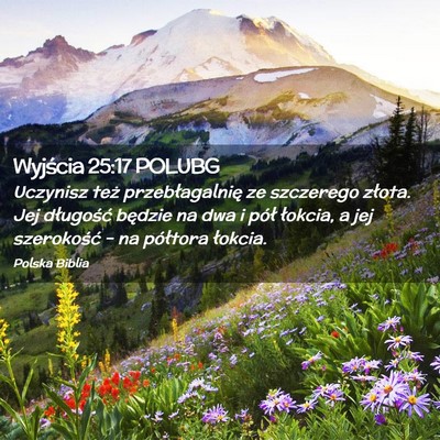Picture 02 - Wyjścia 25:17 POLUBG - Uczynisz też przebłagalnię ze szczerego - Bible Verse Picture