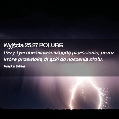 Picture 02 - Wyjścia 25:27 POLUBG - Przy tym obramowaniu będą pierścienie, przez - Bible Verse Picture