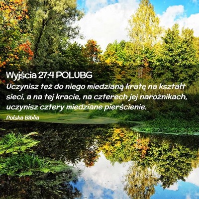 Picture 02 - Wyjścia 27:4 POLUBG - Uczynisz też do niego miedzianą kratę na - Bible Verse Picture