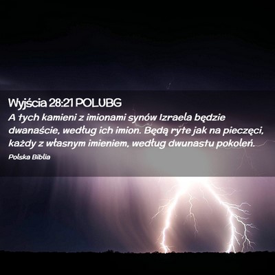 Picture 02 - Wyjścia 28:21 POLUBG - A tych kamieni z imionami synów Izraela będzie - Bible Verse Picture
