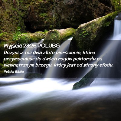 Picture 02 - Wyjścia 28:26 POLUBG - Uczynisz też dwa złote pierścienie, które - Bible Verse Picture