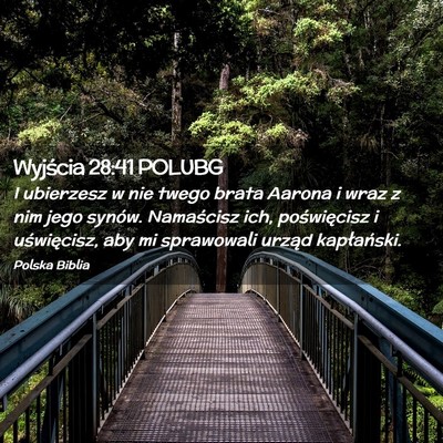 Picture 02 - Wyjścia 28:41 POLUBG - I ubierzesz w nie twego brata Aarona i wraz z nim - Bible Verse Picture