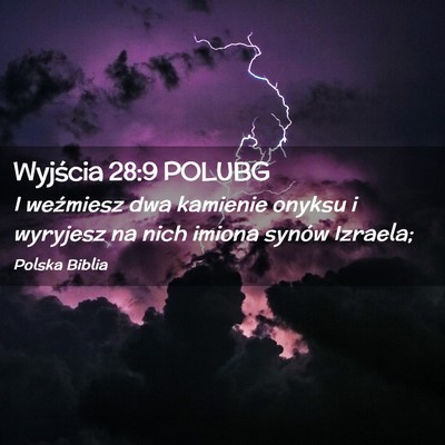 Picture 02 - Wyjścia 28:9 POLUBG - I weźmiesz dwa kamienie onyksu i wyryjesz na - Bible Verse Picture