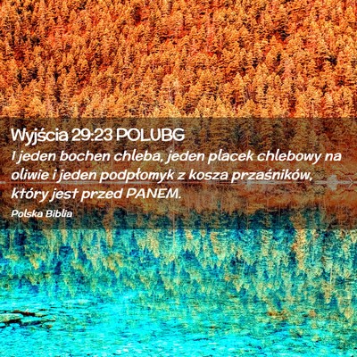 Picture 02 - Wyjścia 29:23 POLUBG - I jeden bochen chleba, jeden placek chlebowy na - Bible Verse Picture