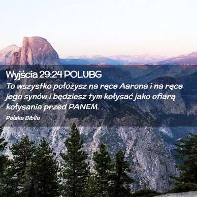Picture 02 - Wyjścia 29:24 POLUBG - To wszystko położysz na ręce Aarona i na ręce - Bible Verse Picture