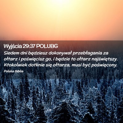 Picture 02 - Wyjścia 29:37 POLUBG - Siedem dni będziesz dokonywał przebłagania za - Bible Verse Picture