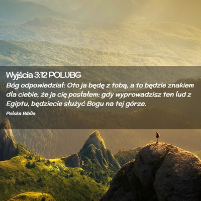 Picture 02 - Wyjścia 3:12 POLUBG - Bóg odpowiedział: Oto ja będę z tobą, a to - Bible Verse Picture