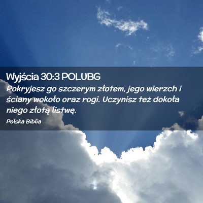 Picture 02 - Wyjścia 30:3 POLUBG - Pokryjesz go szczerym złotem, jego wierzch i - Bible Verse Picture