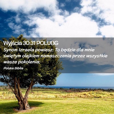 Picture 02 - Wyjścia 30:31 POLUBG - Synom Izraela powiesz: To będzie dla mnie - Bible Verse Picture