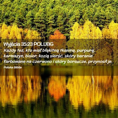 Picture 02 - Wyjścia 35:23 POLUBG - Każdy też, kto miał błękitną tkaninę, - Bible Verse Picture