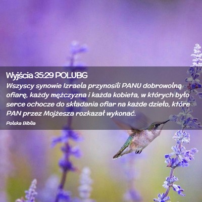 Picture 02 - Wyjścia 35:29 POLUBG - Wszyscy synowie Izraela przynosili PANU - Bible Verse Picture