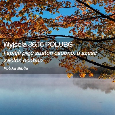 Picture 02 - Wyjścia 36:16 POLUBG - I spięli pięć zasłon osobno, a sześć - Bible Verse Picture