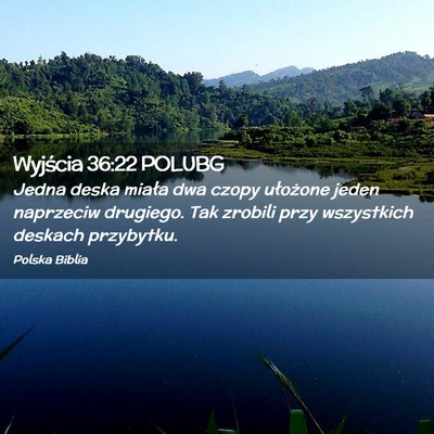 Picture 02 - Wyjścia 36:22 POLUBG - Jedna deska miała dwa czopy ułożone jeden - Bible Verse Picture