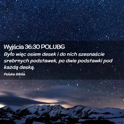 Picture 02 - Wyjścia 36:30 POLUBG - Było więc osiem desek i do nich szesnaście - Bible Verse Picture