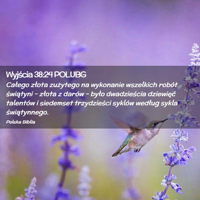 Picture 02 - Wyjścia 38:24 POLUBG - Całego złota zużytego na wykonanie wszelkich - Bible Verse Picture