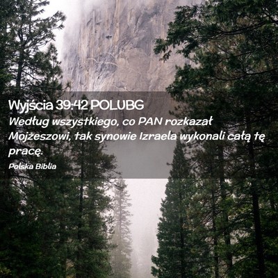 Picture 02 - Wyjścia 39:42 POLUBG - Według wszystkiego, co PAN rozkazał - Bible Verse Picture