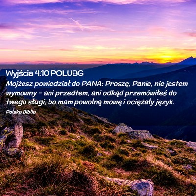 Picture 02 - Wyjścia 4:10 POLUBG - Mojżesz powiedział do PANA: Proszę, Panie, nie - Bible Verse Picture