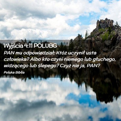 Picture 02 - Wyjścia 4:11 POLUBG - PAN mu odpowiedział: Któż uczynił usta - Bible Verse Picture