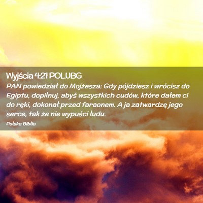 Picture 02 - Wyjścia 4:21 POLUBG - PAN powiedział do Mojżesza: Gdy pójdziesz i - Bible Verse Picture
