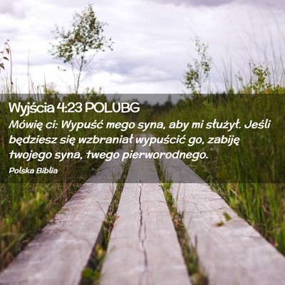 Picture 02 - Wyjścia 4:23 POLUBG - Mówię ci: Wypuść mego syna, aby mi służył. - Bible Verse Picture
