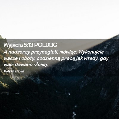 Picture 02 - Wyjścia 5:13 POLUBG - A nadzorcy przynaglali, mówiąc: Wykonujcie - Bible Verse Picture