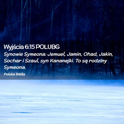 Picture 02 - Wyjścia 6:15 POLUBG - Synowie Symeona: Jemuel, Jamin, Ohad, Jakin, - Bible Verse Picture