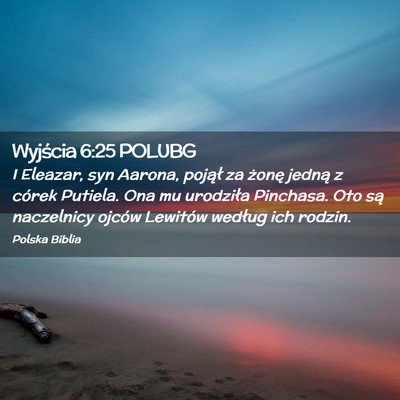 Picture 02 - Wyjścia 6:25 POLUBG - I Eleazar, syn Aarona, pojął za żonę jedną z - Bible Verse Picture