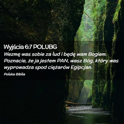 Picture 02 - Wyjścia 6:7 POLUBG - Wezmę was sobie za lud i będę wam Bogiem. - Bible Verse Picture