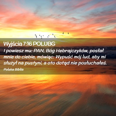 Picture 02 - Wyjścia 7:16 POLUBG - I powiesz mu: PAN, Bóg Hebrajczyków, posłał - Bible Verse Picture