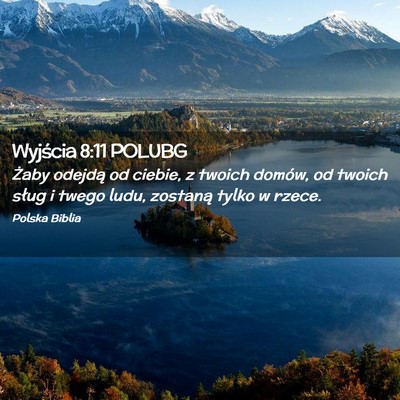 Picture 02 - Wyjścia 8:11 POLUBG - Żaby odejdą od ciebie, z twoich domów, od - Bible Verse Picture