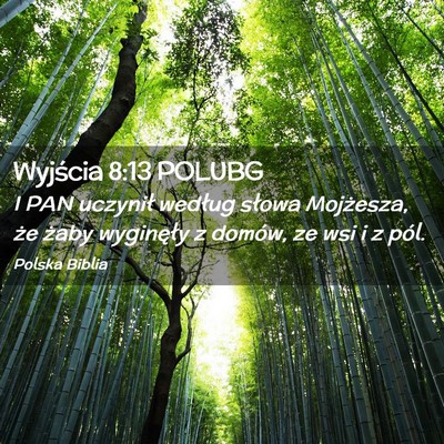 Picture 02 - Wyjścia 8:13 POLUBG - I PAN uczynił według słowa Mojżesza, że - Bible Verse Picture