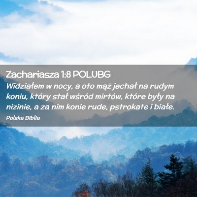 Picture 02 - Zachariasza 1:8 POLUBG - Widziałem w nocy, a oto mąż jechał na rudym - Bible Verse Picture