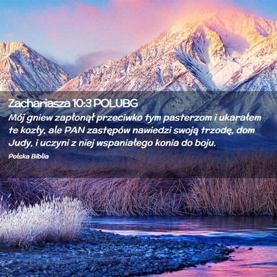Picture 02 - Zachariasza 10:3 POLUBG - Mój gniew zapłonął przeciwko tym pasterzom i - Bible Verse Picture