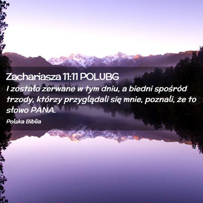 Picture 02 - Zachariasza 11:11 POLUBG - I zostało zerwane w tym dniu, a biedni spośród - Bible Verse Picture