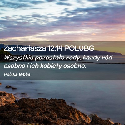 Picture 02 - Zachariasza 12:14 POLUBG - Wszystkie pozostałe rody, każdy ród osobno i - Bible Verse Picture