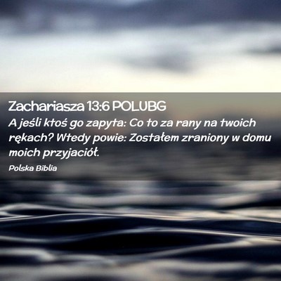 Picture 02 - Zachariasza 13:6 POLUBG - A jeśli ktoś go zapyta: Co to za rany na twoich - Bible Verse Picture