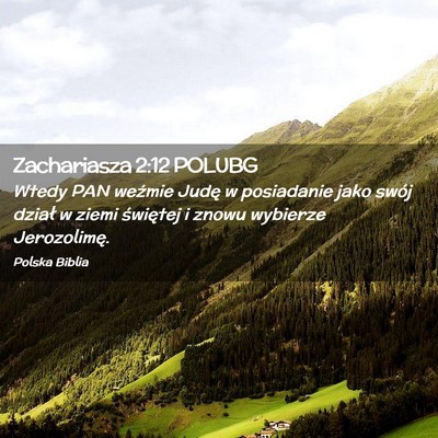 Picture 02 - Zachariasza 2:12 POLUBG - Wtedy PAN weźmie Judę w posiadanie jako swój - Bible Verse Picture