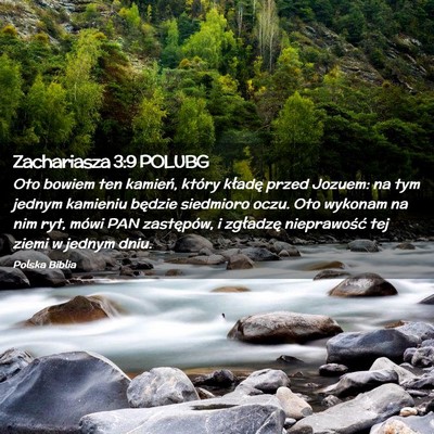 Picture 02 - Zachariasza 3:9 POLUBG - Oto bowiem ten kamień, który kładę przed - Bible Verse Picture