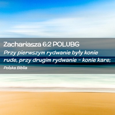 Picture 02 - Zachariasza 6:2 POLUBG - Przy pierwszym rydwanie były konie rude, przy - Bible Verse Picture